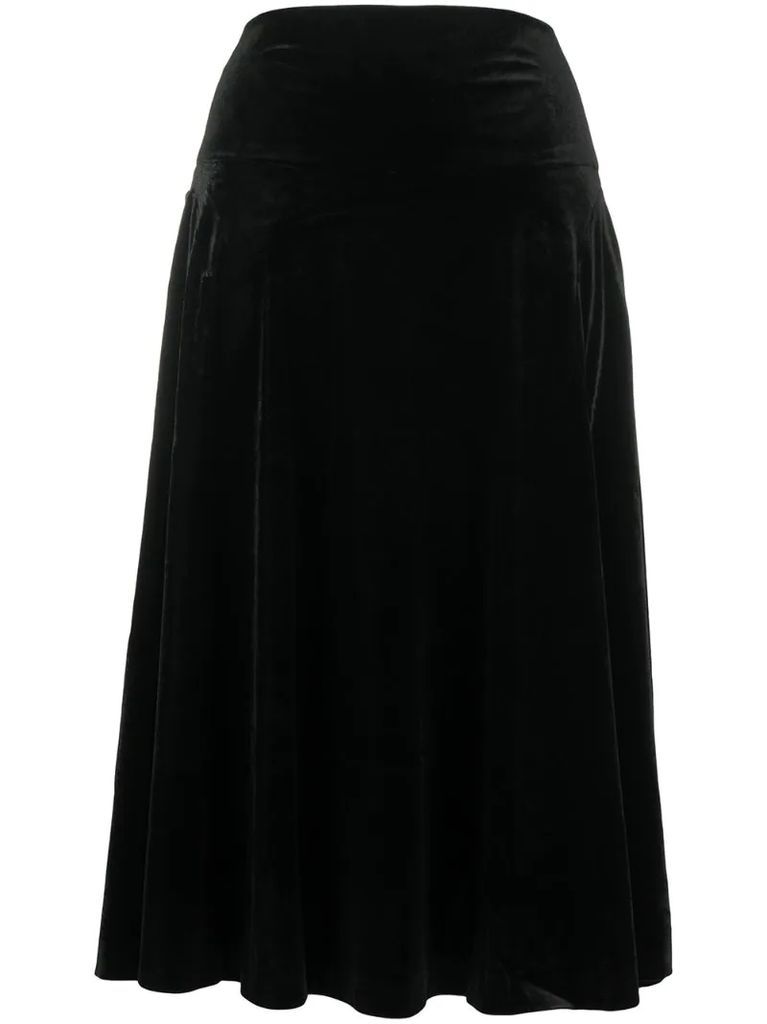 velvet a-line skirt