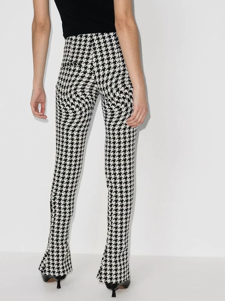 psychedelic houndstooth-print trousers