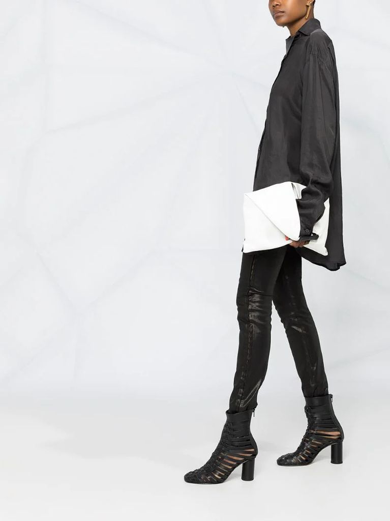 slim faux-leather trousers