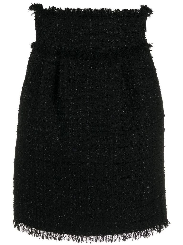 high waisted fringed skirt