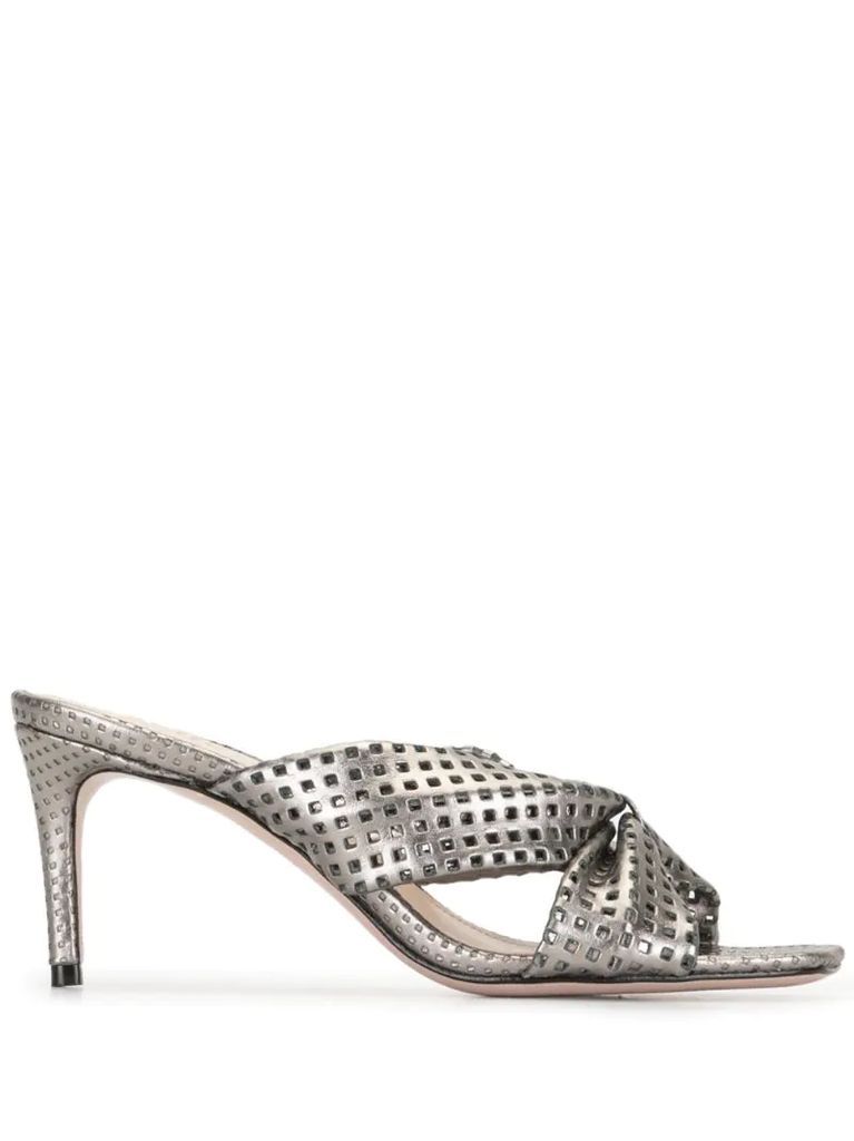 perforated bow mules