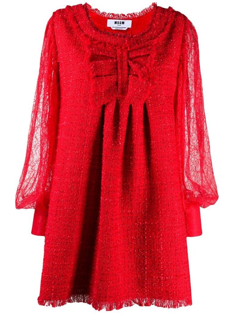 tweed and lace mini dress