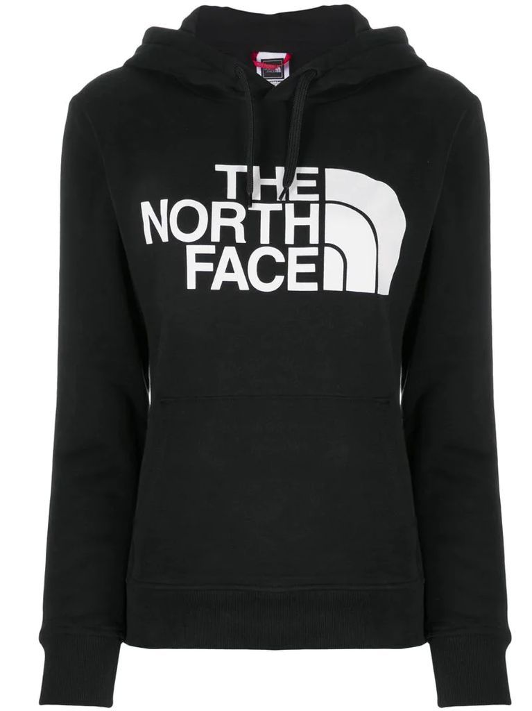 long-sleeved logo print hoodie
