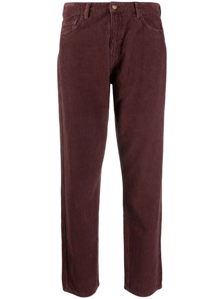 cropped straight-leg corduroy trousers