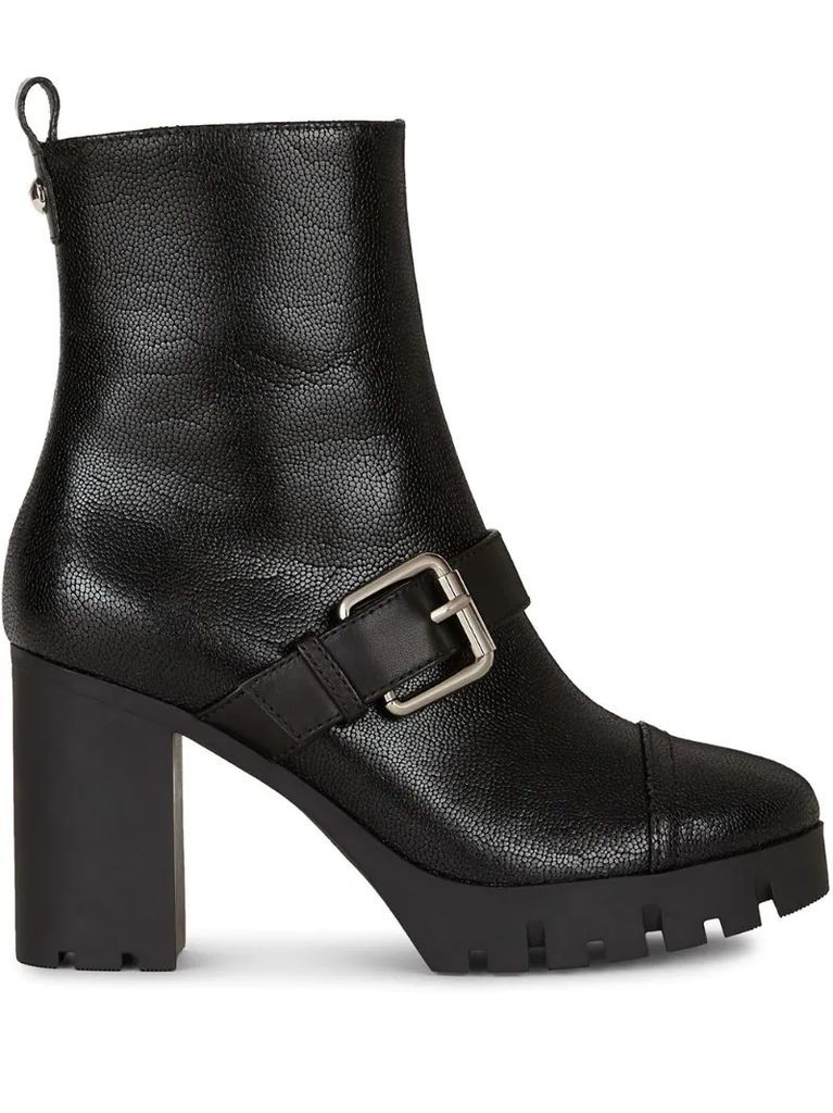 side-buckle ankle boots