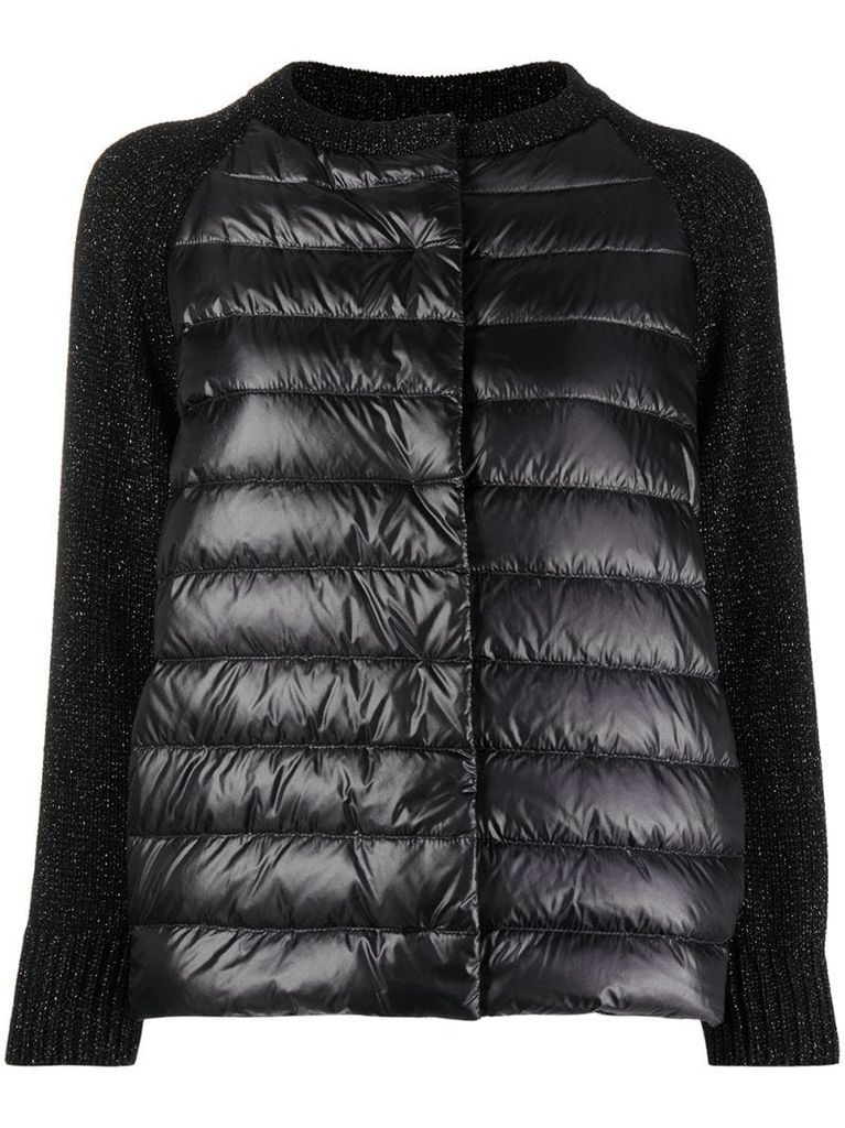 metallic effect padded jacket