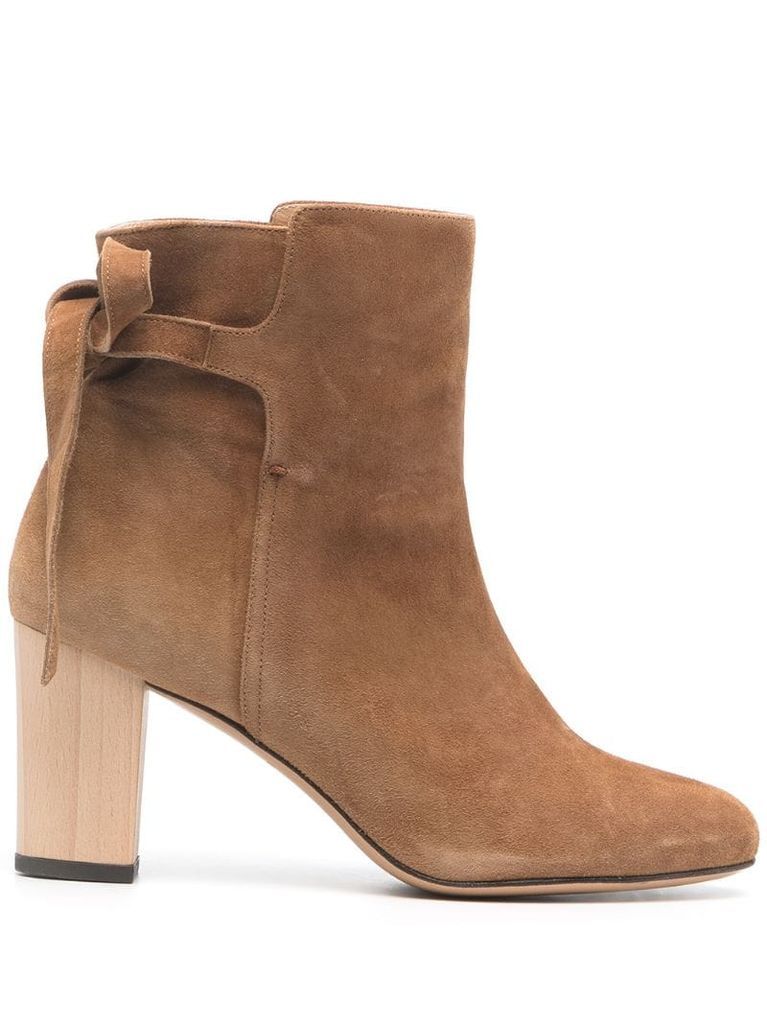 heeled suede ankle boots