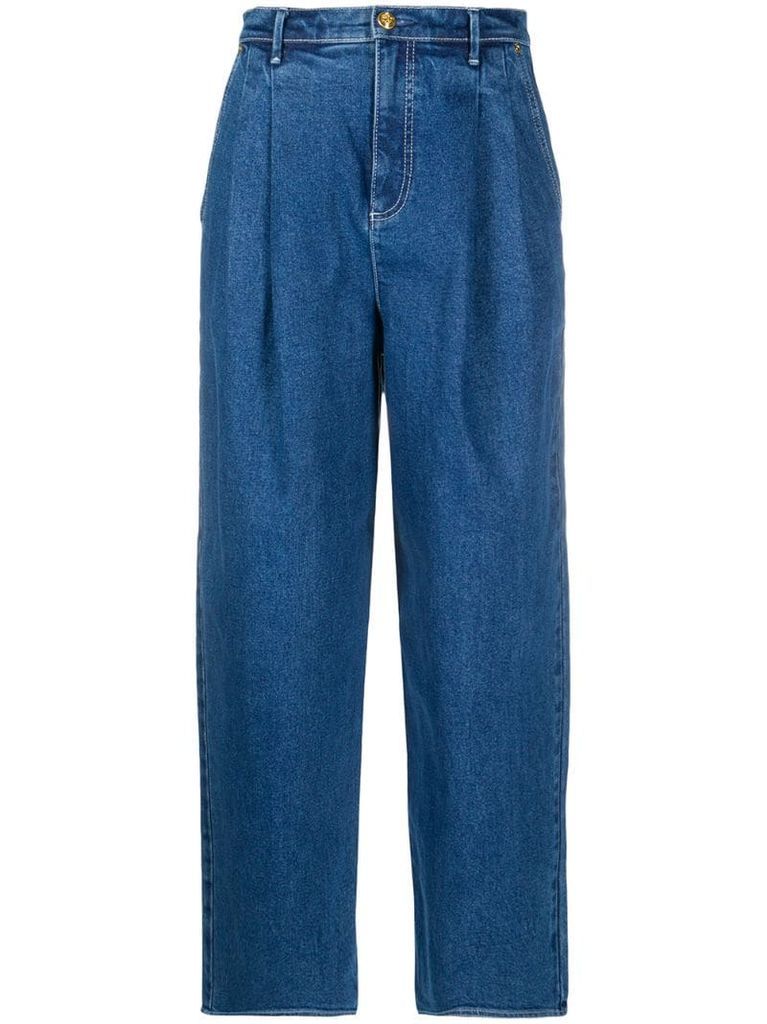 pleated waist jeans