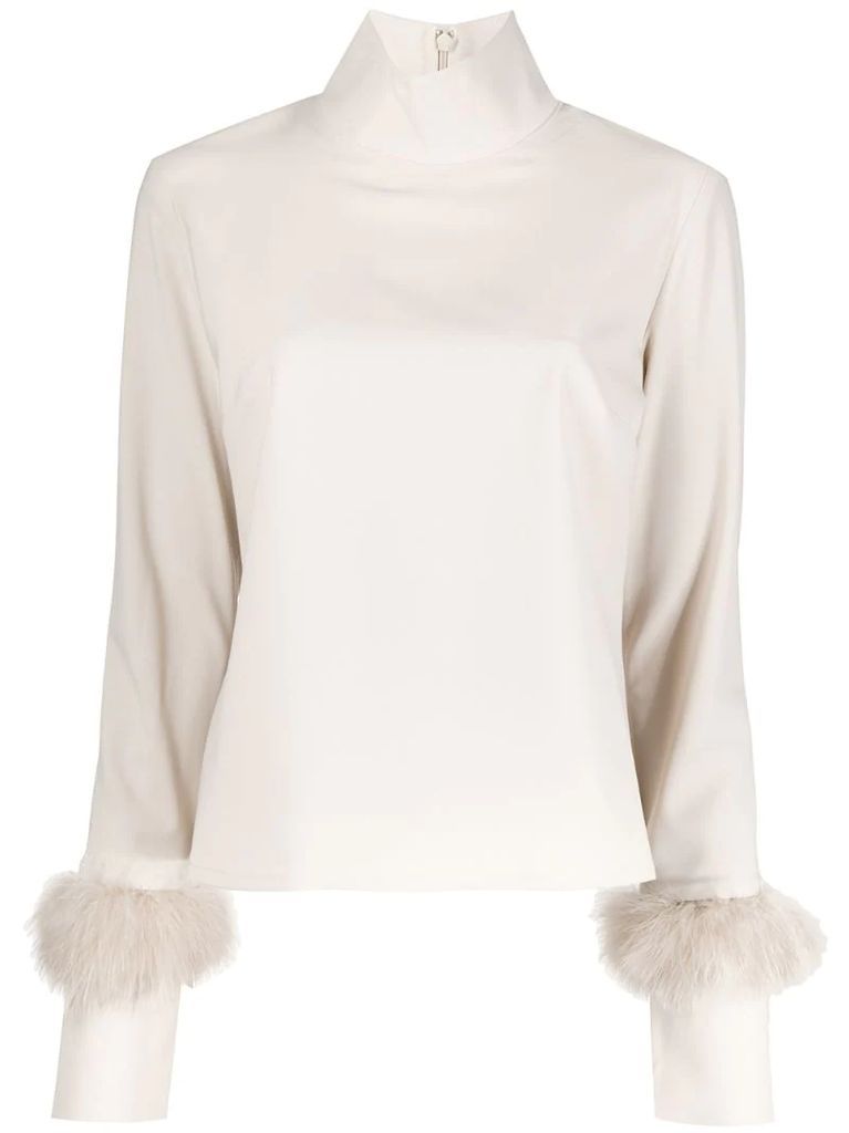 feather-sleeve jumper