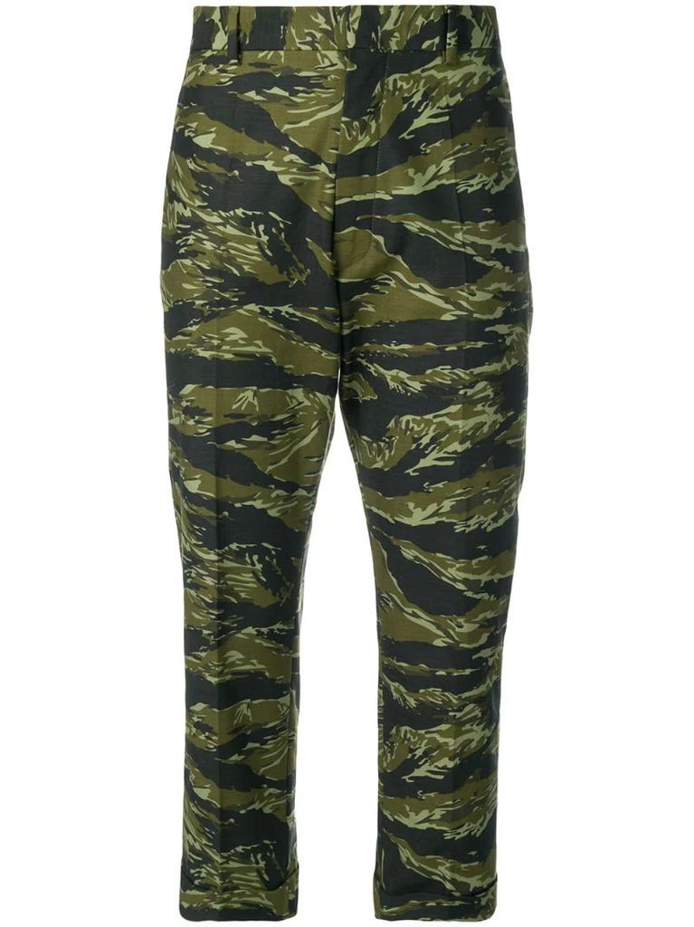 camouflage print culottes