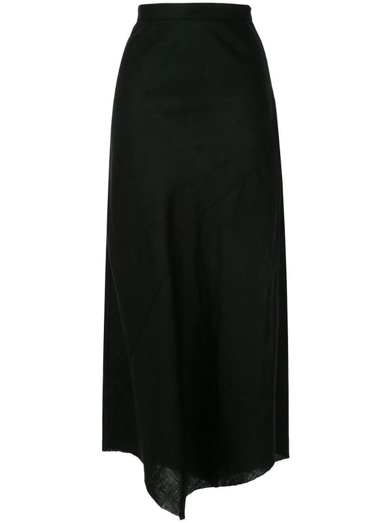 asymmetric linen skirt