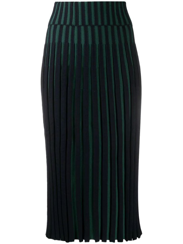 pleated two-tone skirt