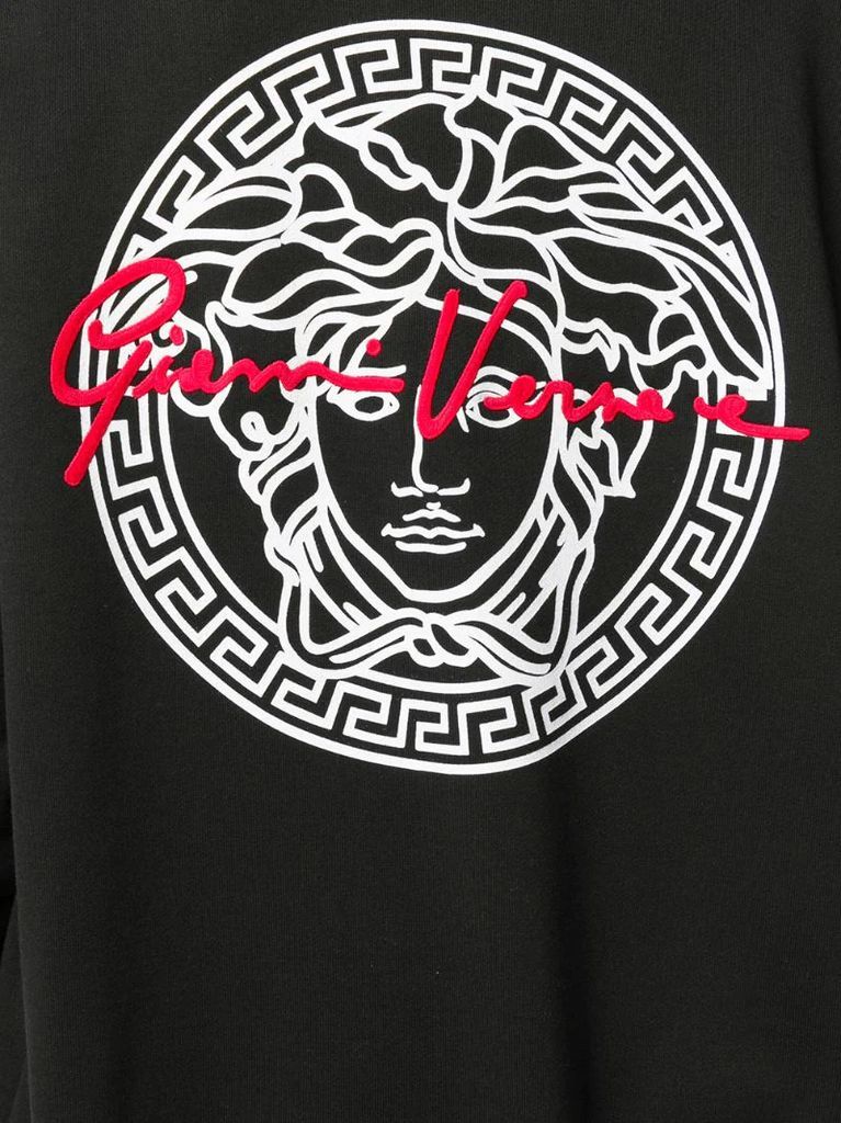 logo-print hoodie coat