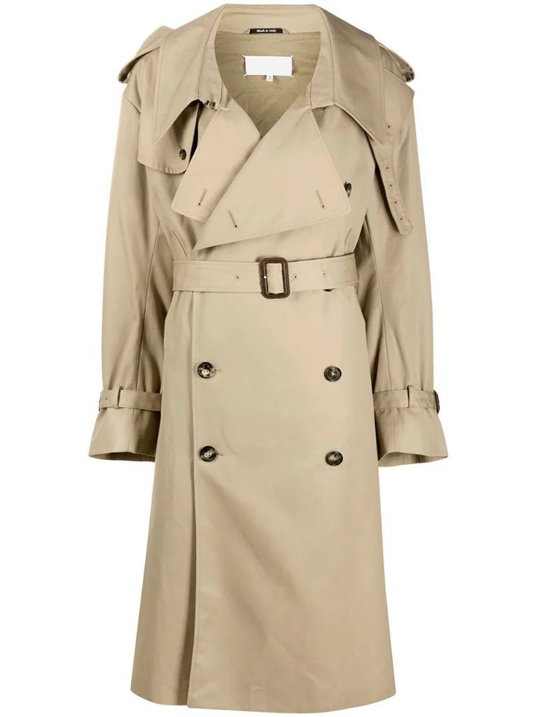 wraparound belted trench coat