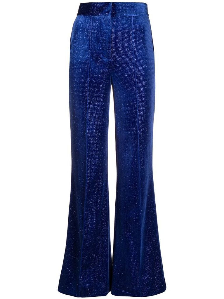 velvet-sparkle flared trousers