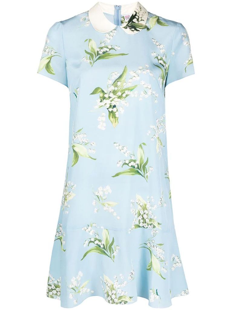 May Lily-print silk dress