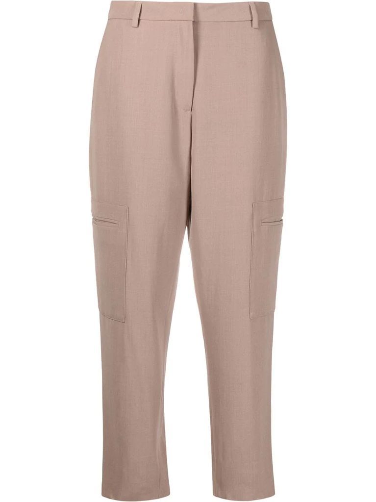 slit pocket crop trousers