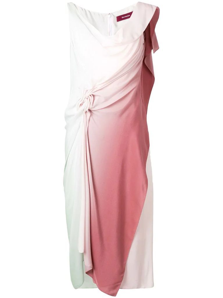 draped gradient dress