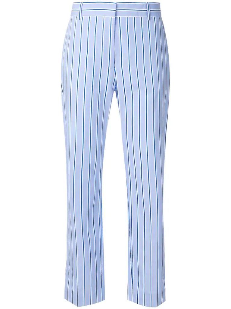 striped cropped trousers
