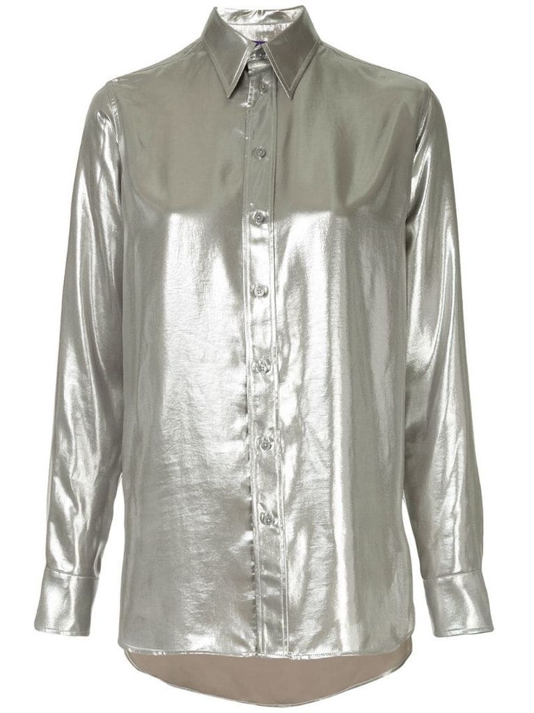 longsleeved metallic shirt