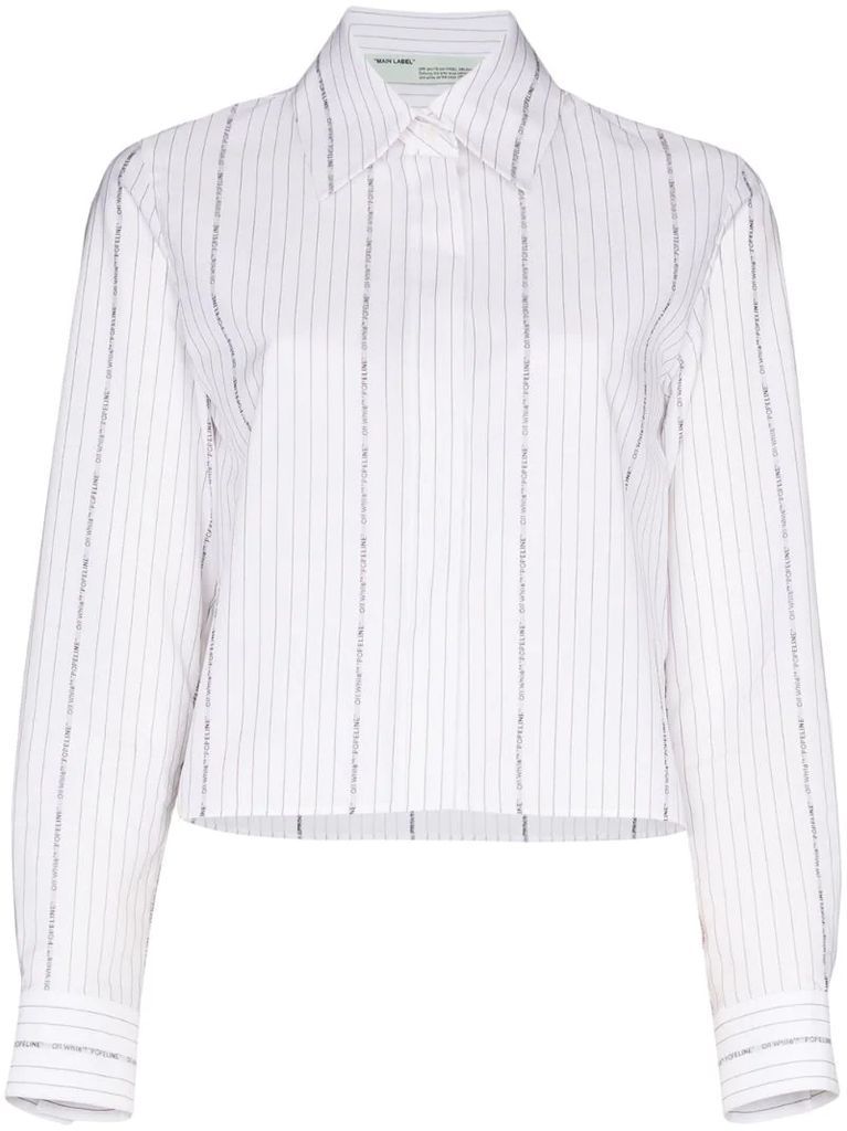 cropped striped cotton shirt