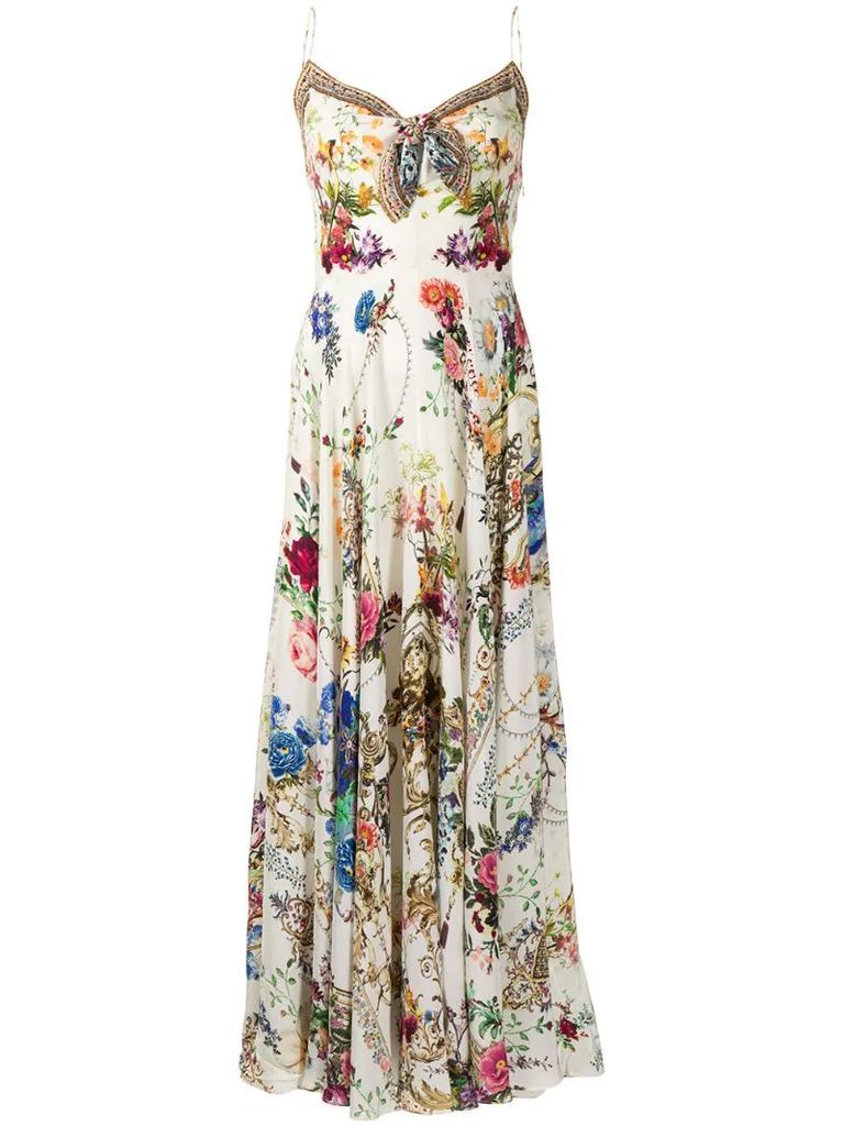 floral-print spaghetti-strap dress