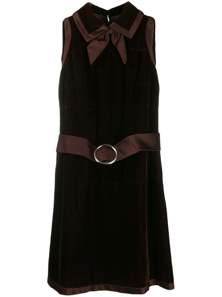 1960's velvet effect belted dress