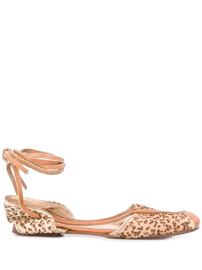 1980's leopard print ballerina shoes