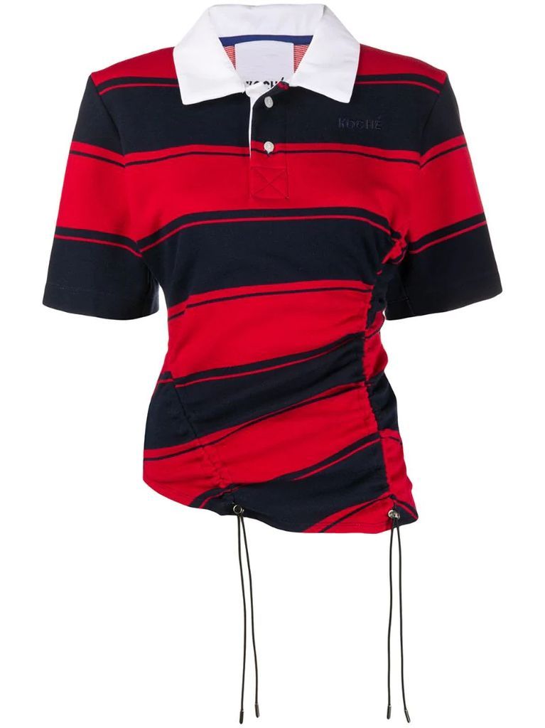 striped short sleeve polo shirt