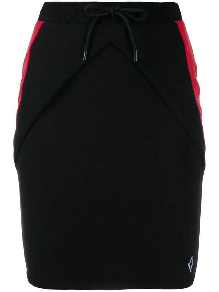 drawstring logo print skirt