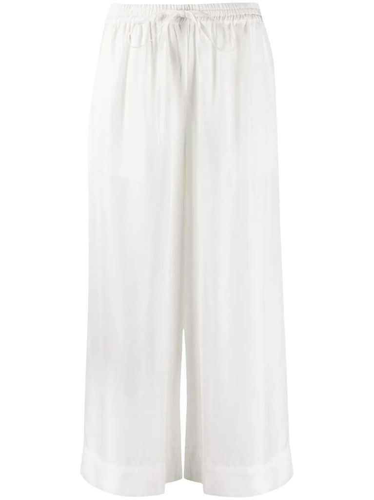 cropped wide leg trousers