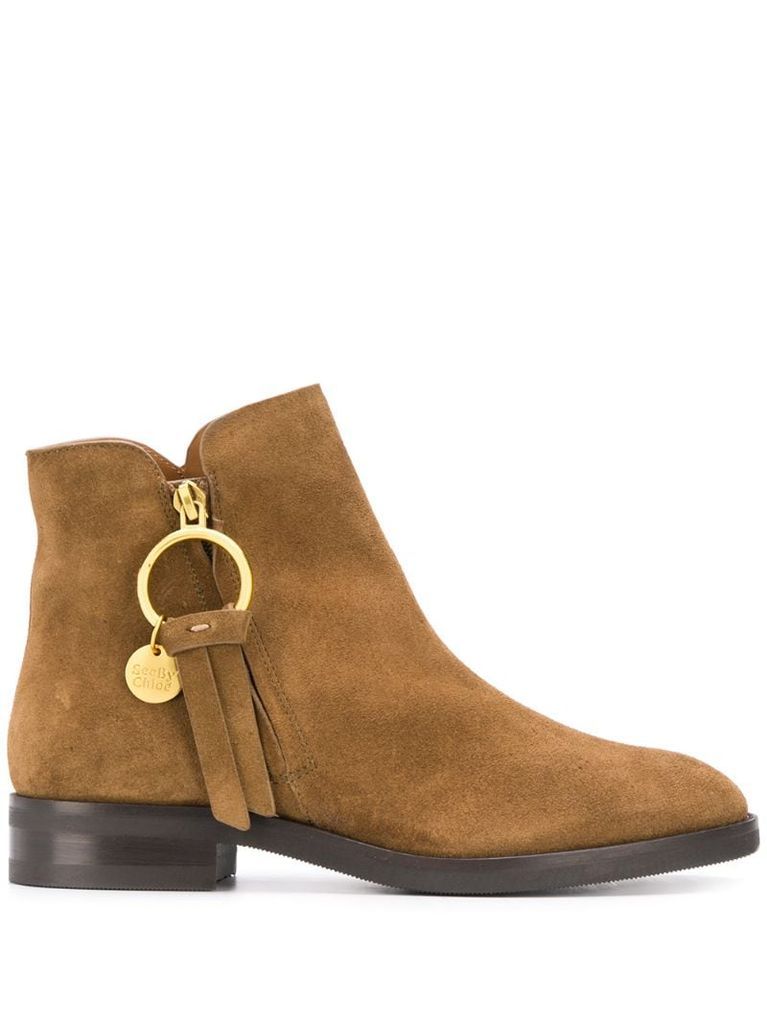 Louise logo charm ankle boots