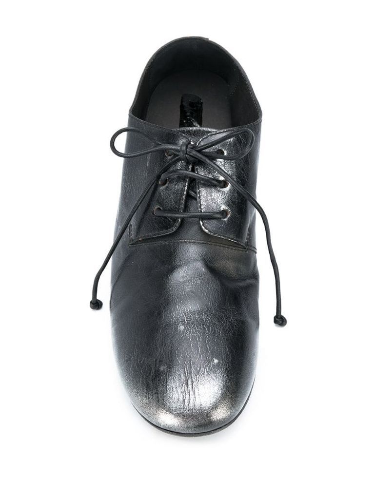 distressed lace-up shoes