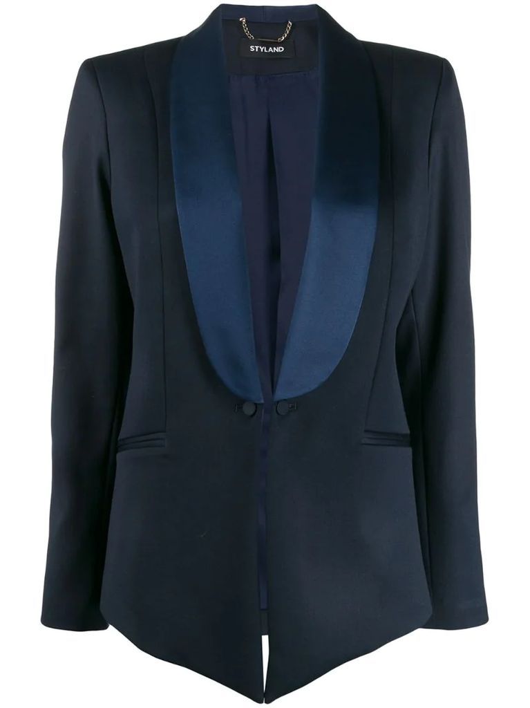 contrast-lapel blazer