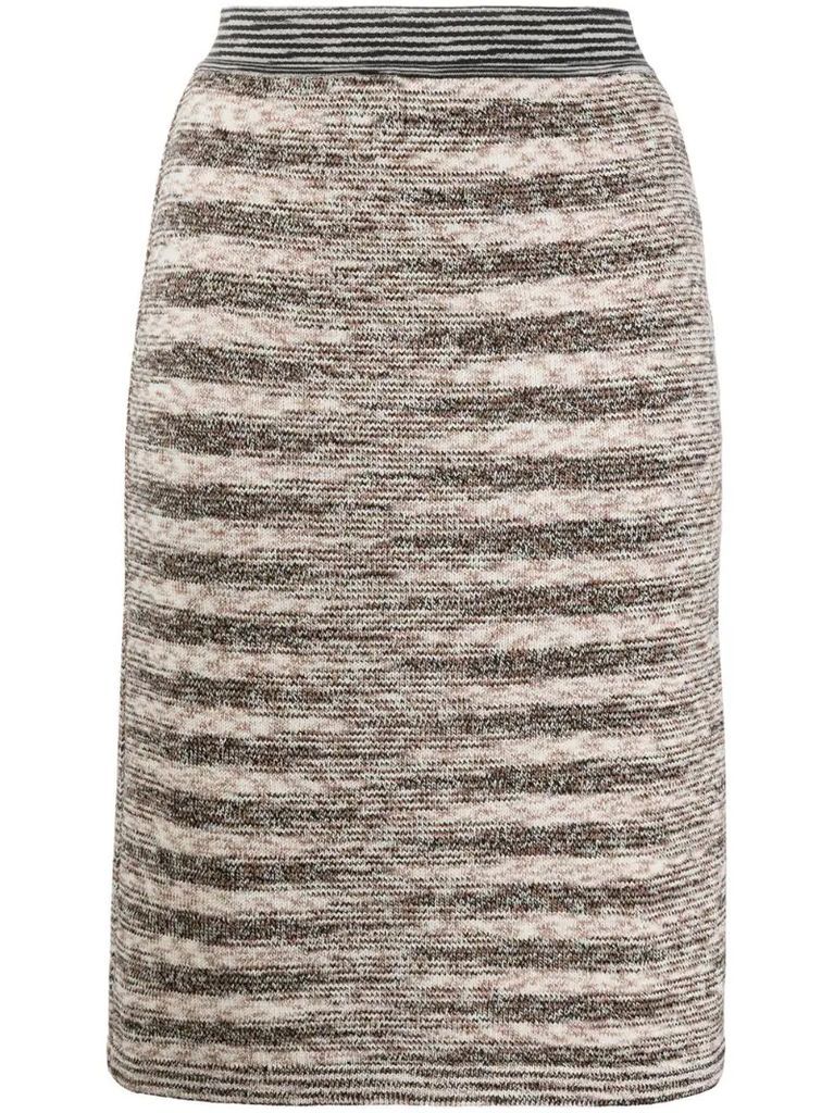 geometric knit pencil skirt