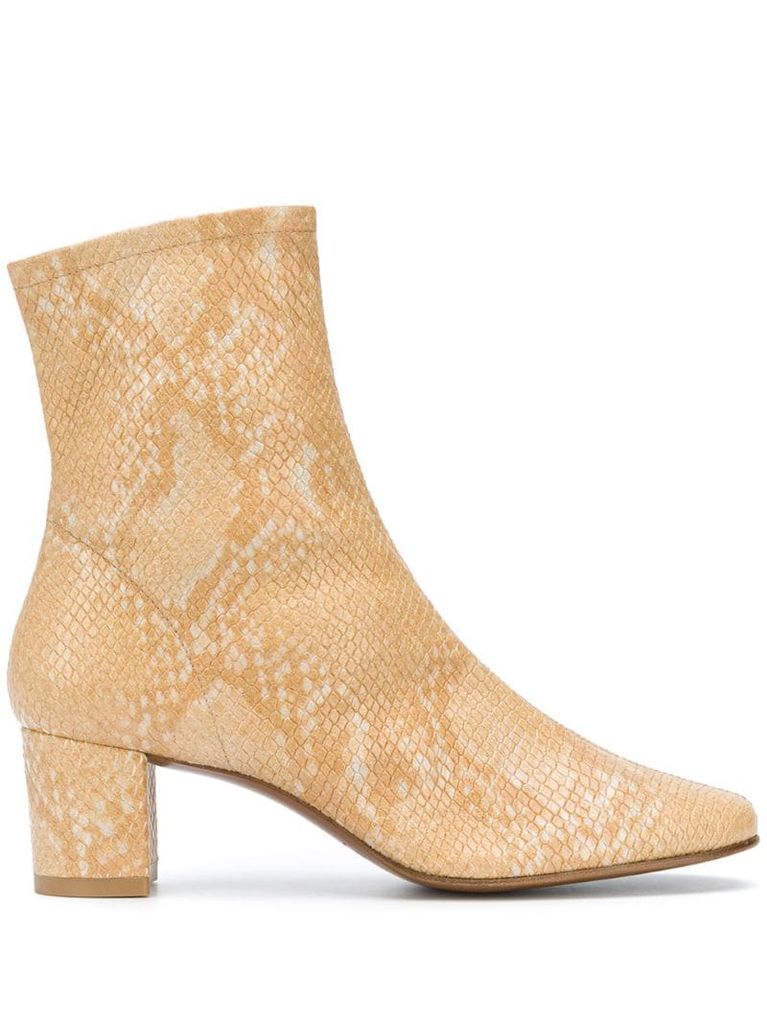 Sofia snake effect ankle boots