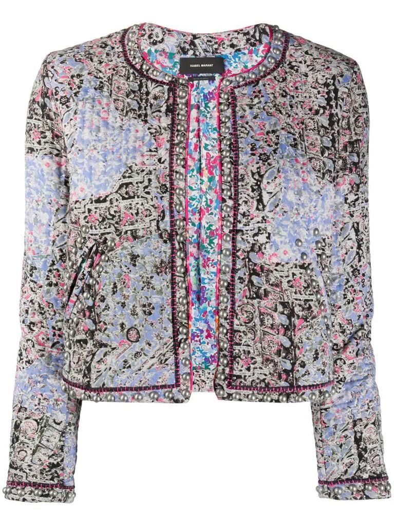 paisley print cropped jacket