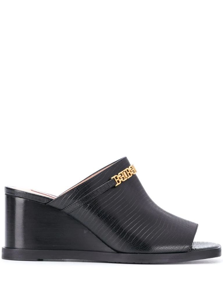 open toe wedge mules