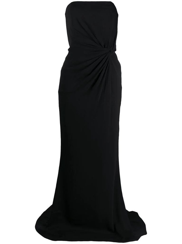 fitted twist-detail gown