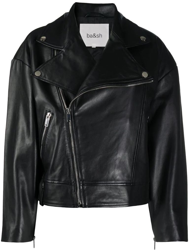 leather biker jacket