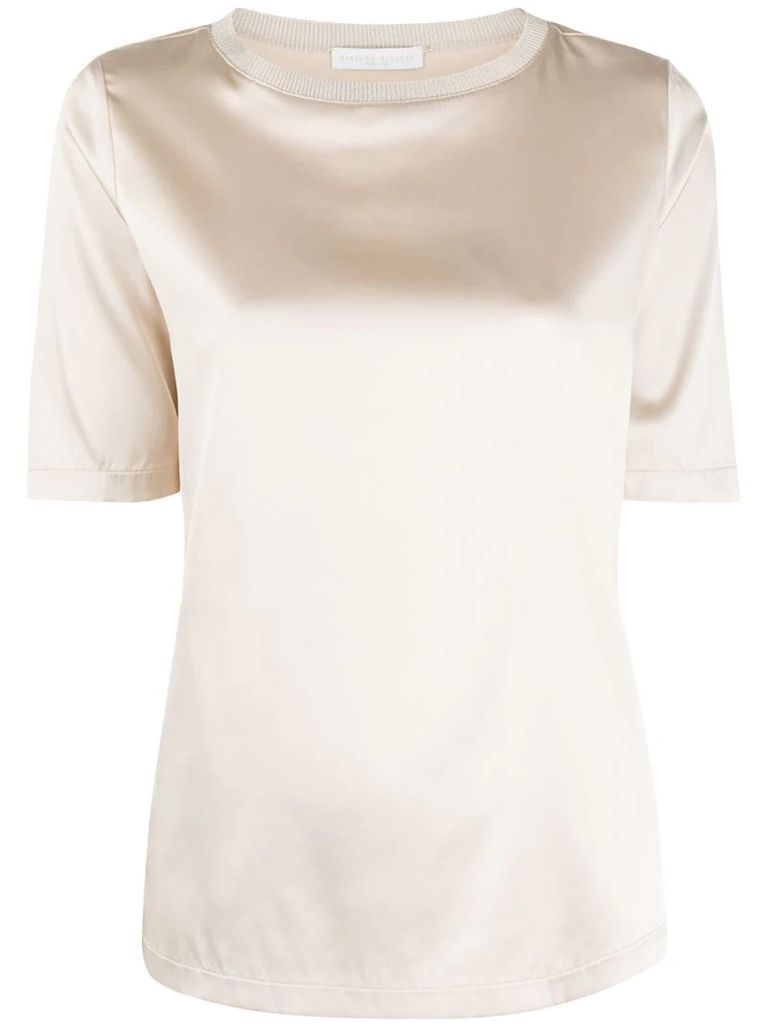 short-sleeved silk T-shirt