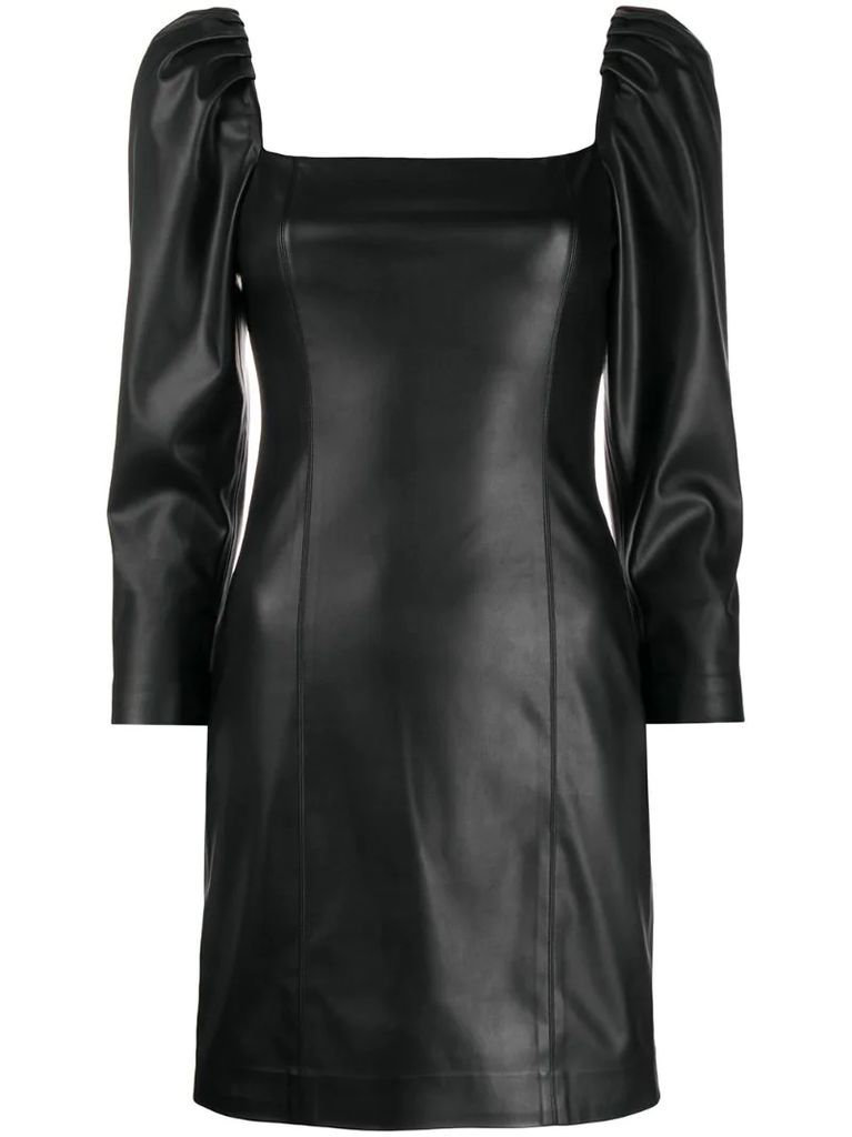 square neck ruched detail dress