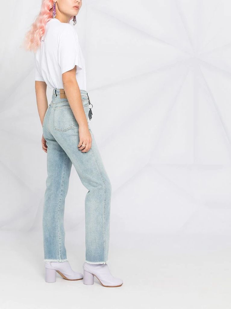 frayed flared jeans