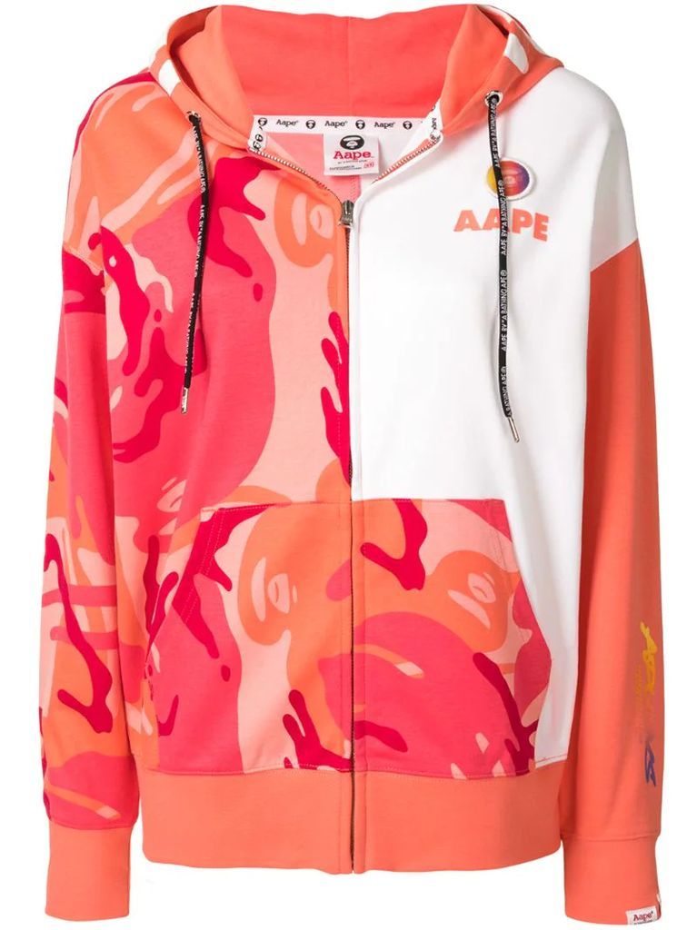 camouflage-print zip-up hoodie