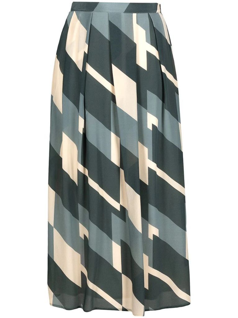 geometric pleated skirt