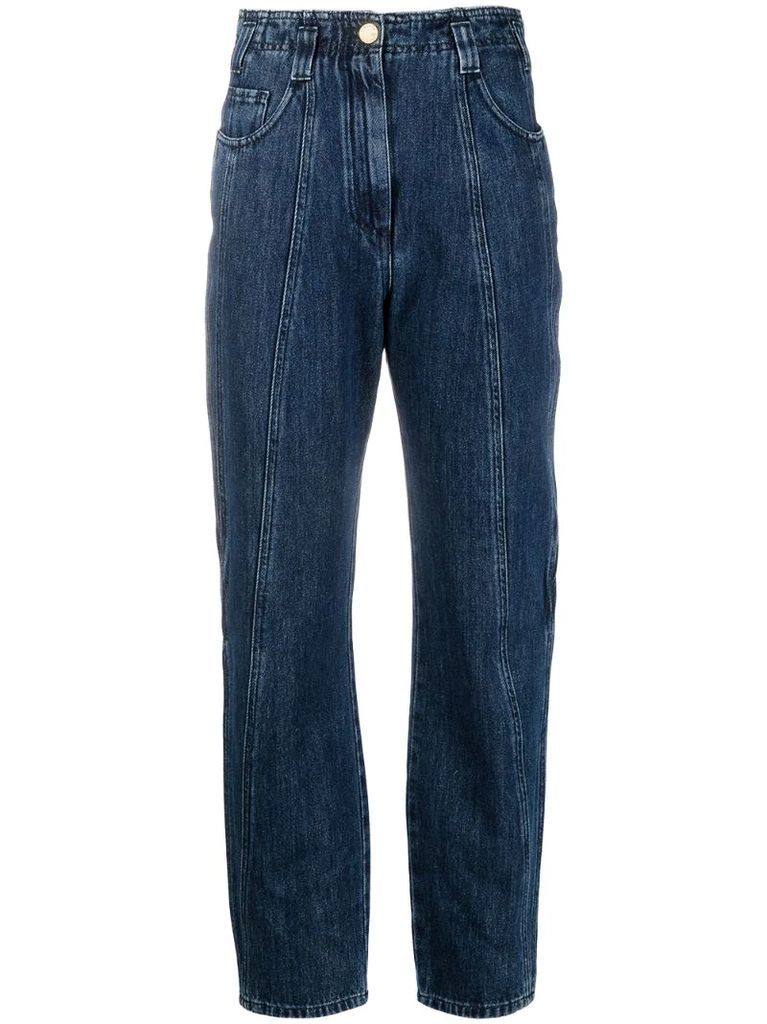 high-rise straight jeans