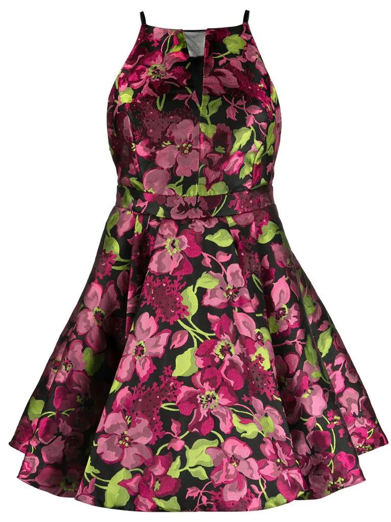 sleeveless flared floral dress