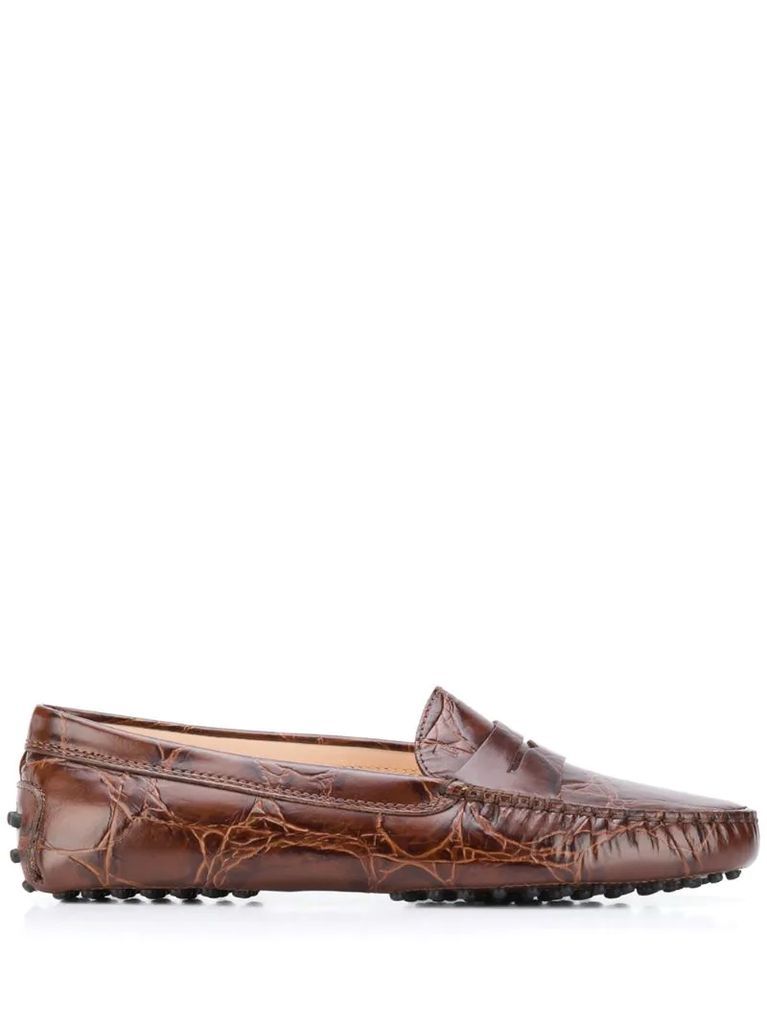 textured leather loafers