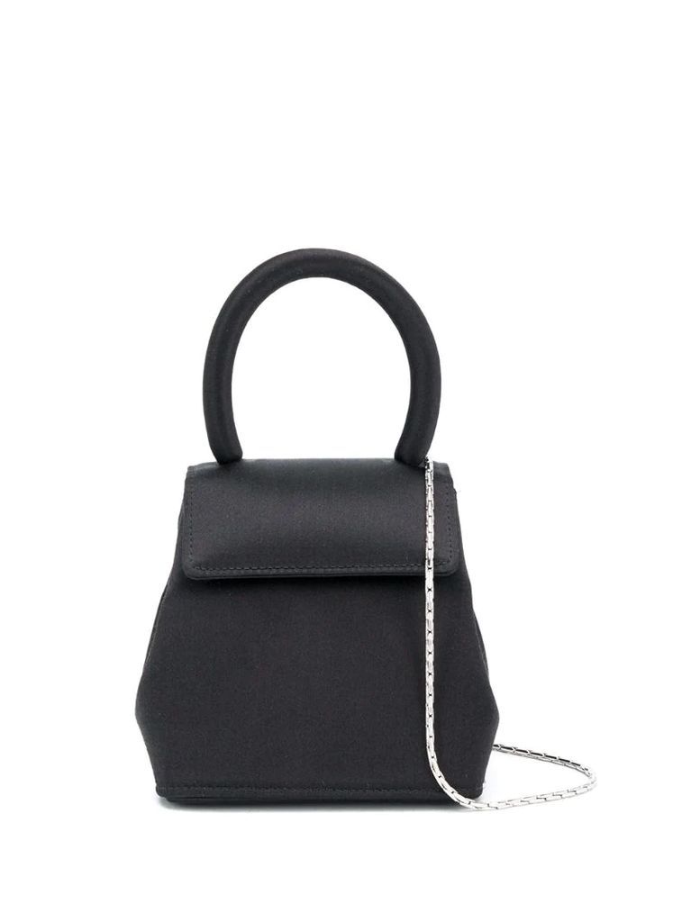 Liza mini top-handle satin bag