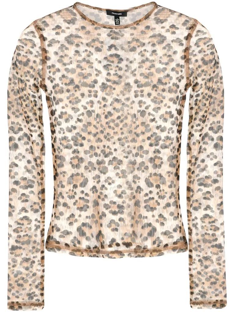 sheer leopard print top